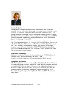 Jean L. Wojtowicz is a Director of the Bank.  In 1983, Ms. Wojtowicz founded a consulting firm, Cambridge Capital Management Corp., and currently serves as its President.  Cambridge is a manager of non-traditional source