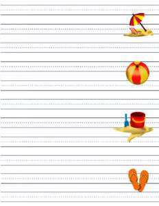 Half Spaced Lined Paper - Summer Theme