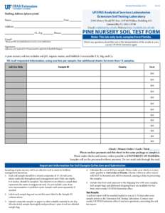 Revised November 2013	  SL132 UF/IFAS Analytical Services Laboratories Extension Soil Testing Laboratory