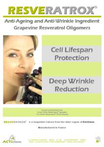 Anti-Ageing and Anti-Wrinkle Ingredient Grapevine Resveratrol Oligomers Cell Lifespan Protection Deep Wrinkle