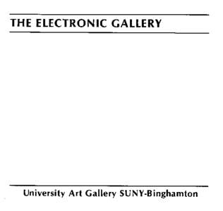 THE ELECTRONIC GALLERY : University Art Gallery SONY-Binghamton