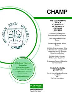 CHAMP THE COOPERATIVE HIGHLY ACCELERATED MATHEMATICS PROGRAM