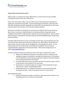 United States Department of Homeland Security / Cyberethics / Computer security / Government / National Cyber Security Awareness Month / National Cyber Security Alliance / Security / Public safety