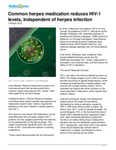 Common herpes medication reduces HIV-1 levels, independent of herpes infection