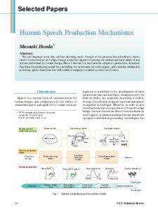 Selected Papers  Human Speech Production Mechanisms