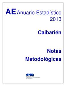 AE Anuario Estadístico 2013 Caibarién Notas Metodológicas