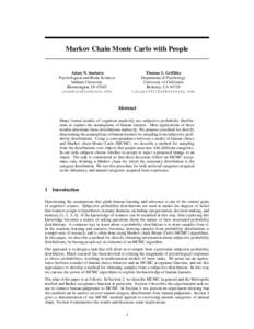 Statistical inference / Monte Carlo methods / Markov models / Markov chain Monte Carlo / Markov chain / Estimation theory / Normal distribution / Metropolis–Hastings algorithm / Bayesian probability / Statistics / Probability and statistics / Bayesian statistics