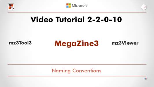 Video Tutorialmz3Tool3 MegaZine3  Naming Conventions