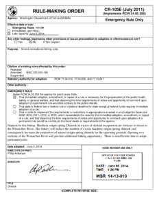 RULE-MAKING ORDER  CR-103E (July[removed]Implements RCW[removed]Agency: Washington Department of Fish and Wildlife