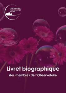 Livret biographique des membres de l’Observatoire À propos de l’Observatoire des Actionnaires d’Avenir Créé par CAPITALCOM en 2014, l’Observatoire des Actionnaires d’Avenir participe à l’émergence d’u