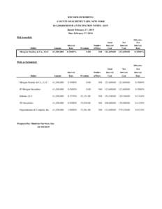 RECORD OF BIDDING COUNTY OF SCHENECTADY, NEW YORK $41,200,000 BOND ANTICIPATION NOTESDated: February 17, 2015 Due: February 17, 2016 Bid Awarded: