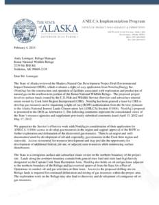 ANILCA Implementation Program OFFICE OF PROJECT MANAGEMENT & PERMITTING 550 West Seventh Avenue, Suite 1430 Anchorage, Alaska[removed]Main: [removed]Fax: [removed]