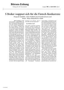 B˛rsen-Zeitung Zeitung fˇr die Finanzmärkte Ausgabe  125 vom, Seite 2