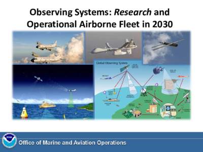 Observing Systems: Research and Operational Airborne Fleet in 2030 CDR Kristie Twining  NOAA Aircraft EOSL and Capital Investment and Asset Planning