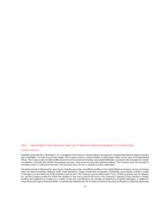 ITEM 7 — MANAGEMENT’S DISCUSSION AND ANALYSIS OF FINANCIAL CONDITION AND RESULTS OF OPERATIONS Executive Summary Expeditors International of Washington, Inc. is engaged in the business of global logistics management,