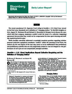 Daily Labor Report  ® Reproduced with permission from Daily Labor Report, 43 DLR I-1, [removed]Copyright 姝 2014 by The Bureau of National Affairs, Inc[removed]http://www.bna.com