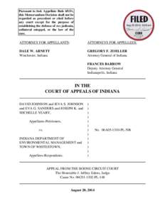 Pursuant to Ind. Appellate Rule 65(D), this Memorandum Decision shall not be regarded as precedent or cited before any court except for the purpose of establishing the defense of res judicata, collateral estoppel, or the