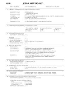 PENTEL ISSUE NUMBER MATERIAL SAFETY DATA SHEET : W1-BL107001-01-E