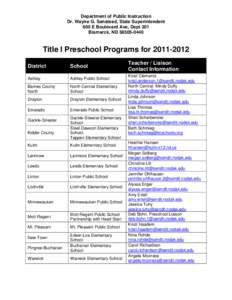 Microsoft Word - Chart with contacts Title I Preschool Programs for[removed]docx