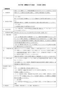 2015 年度  国際協力ＮＰＯ助成 主な追加・変更点