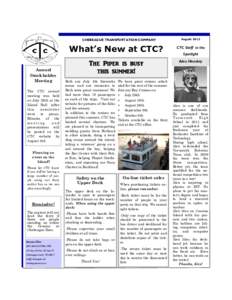 CHEBEAGUE TRANSPORTATION COMPANY  Annual Stockholder Meeting The CTC annual