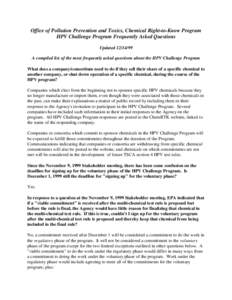 Toxic Substances Control Act / Medicine / United States Environmental Protection Agency / Occupational safety and health / Vaccines / Biology / High Production Volume Chemicals Programme / Screening Information Dataset / Papillomavirus / Carcinogens / Human papillomavirus