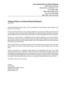 Iowa Association of School Boards 6000 Grand Avenue Des Moines, IA795-IASBFax