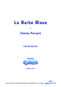 La Barbe Bleue - Charles Perrault  -o-o-o-o-