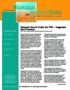 Municipal  Research News Summer 2012