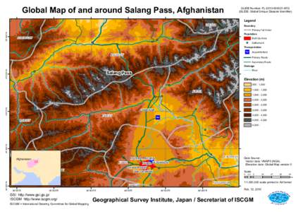 Global Map of and around Salang Pass, Afghanistan  GLIDE Number: FL[removed]AFG (GLIDE: Global Unique Disaster Identifier)  Legend