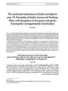 FAUNA OF ARABIA 24: 47–127	  Date of publication: [removed]