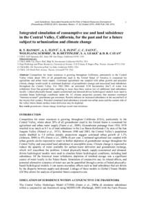 Land Subsidence, Associated Hazards and the Role of Natural Resources Development (Proceedings of EISOLS 2010, Querétaro, Mexico, 17–22 October[removed]IAHS Publ. 339, [removed]Integrated simulation of consumptive use 