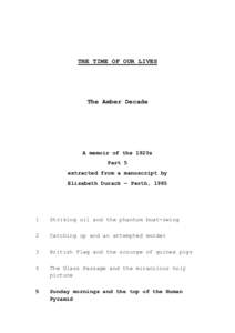 THE TIME OF OUR LIVES  The Amber Decade A memoir of the 1920s Part 5