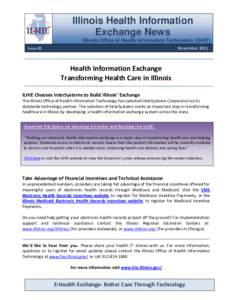 Illinois Health Information Exchange News Illinois Office of Health Information Technology (OHIT) Issue #2  Information for the Illinois Health