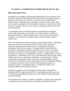 GUATEMALA: INFORME DE LOS DERECHOS HUMANOS[removed]GUATEMALA 2013 Human Rights Report - Spanish translation)