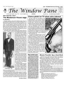 JUNE 17, 2003 THE BULLETIN Page 5  JUNE ~ THE WINDOW PANE PULLOUT SECTION ~ PAGE 1 The Window Pane