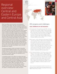 Regional overview: Central and Eastern Europe and Central Asia; Education for All by 2015: will we make it? EFA global monitoring report, 2008; 2008