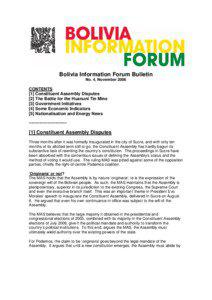 Bolivia Information Forum Bulletin No. 4, November 2006