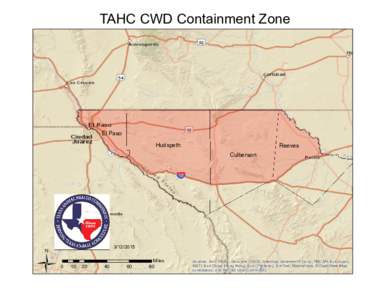 TAHC CWD Containment Zone  El Paso Hudspeth  Ü