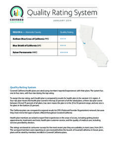 Quality Rating System JANUARY 2014 REGION 6 — Alameda County  Quality Rating