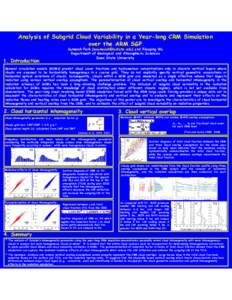 Analysis of Subgrid Cloud Variability in a Year-long CRM Simulation over the ARM SGP 1. Introduction Sunwook Park ([removed]) and Xiaoqing Wu Department of Geological and Atmospheric Sciences