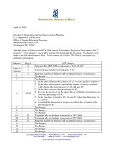 April 14, 2011  Division of Monitoring and State Improvement Planning U.S. Department of Education Office of Special Education Programs 400 Maryland Avenue, S.W.