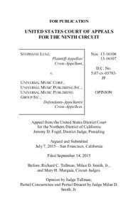 FOR PUBLICATION  UNITED STATES COURT OF APPEALS FOR THE NINTH CIRCUIT  STEPHANIE LENZ,
