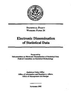 STATISTICAL POLICY  WoRKING PAPER 24 Electronic Dissemination of Statistical Data