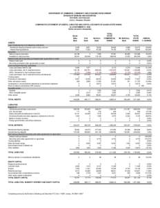 DEPARTMENT OF COMMERCE, COMMUNITY AND ECONOMIC DEVELOPMENT DIVISION OF BANKING AND SECURITIES Emil Notti, Commissioner Lorie L. Hovanec, Director COMPARATIVE STATEMENT OF ASSETS, LIABILITIES AND CAPITAL ACCOUNTS OF ALASK