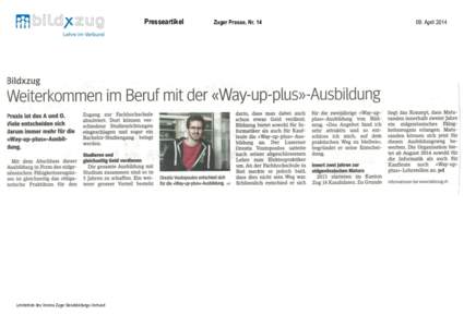 Presseartikel  Lehrbetrieb des Vereins Zuger Berufsbildungs-Verbund Zuger Presse, Nr. 14