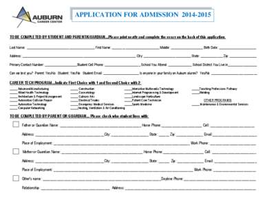 APPLICATION ADMISSION[removed]APPLICATION FORFOR ADMISSION