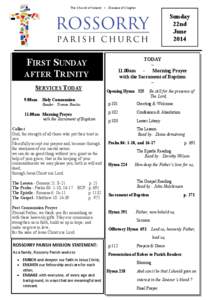 The Church of Ireland ~ Diocese of Clogher  Sunday 22nd June 2014