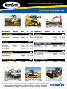 Ask for Chris or Rick for more information [removed] or [removed] • ([removed]USED EQUIPMENT FOR SALE[removed]Komatsu SK820-5, EQ0009893,