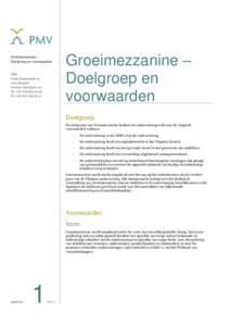 Groeimezzanine – Doelgroep en voorwaarden PMV Oude GraanmarktBrussel